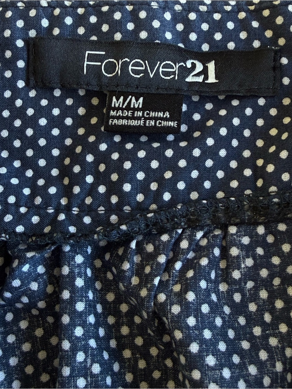 Forever 21 Navy Polka Dot Floral Embroidered Mini Skirt Medium - Picture 2 of 3